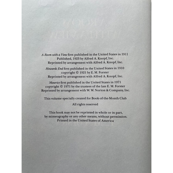 Room With a View, Howard's End, Maurice - E.M. Forster Three Book Volume - Picture 7 of 9